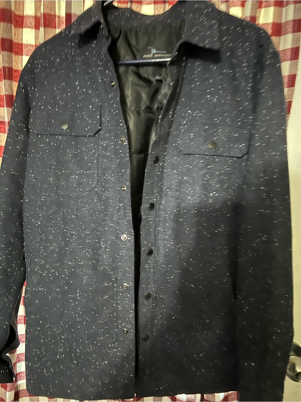 Men's Navy Speckled Button-Up Jacket shacket by Marc Anthony size Small